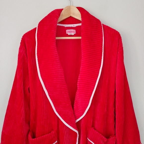 NWT Kate Spade New York Chenille Robe Fuzzy Red Size XS Small - Picture 8 of 15
